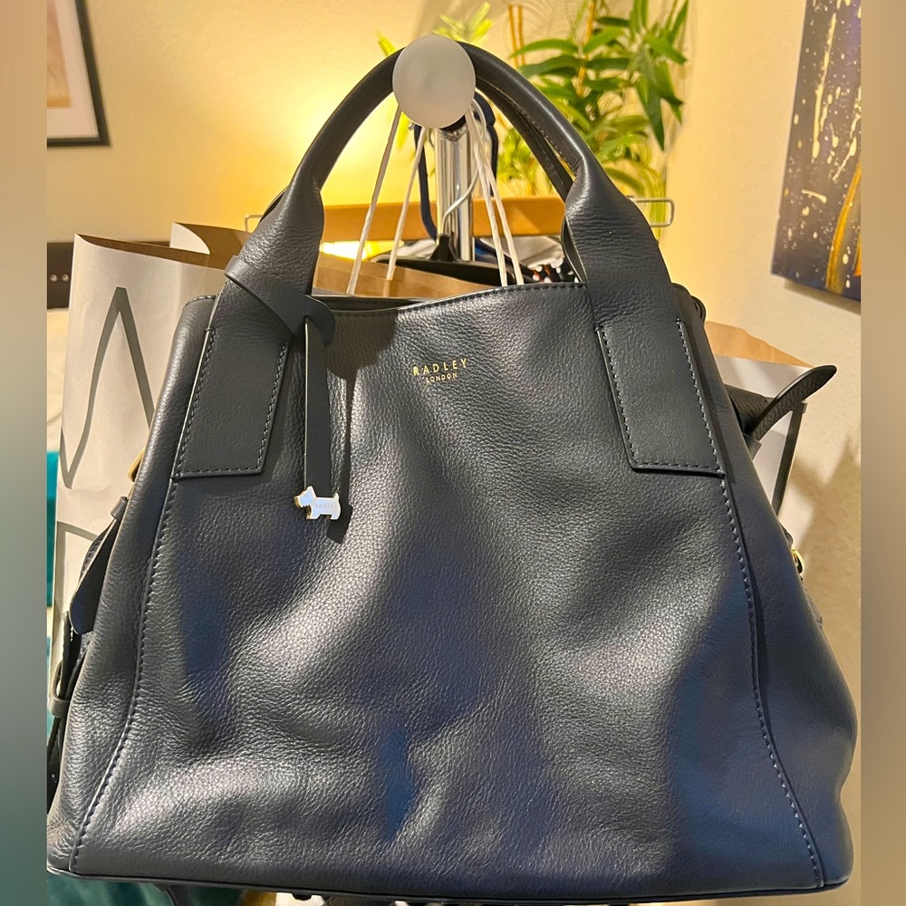 Radley London navy handbag - with shoulder strap